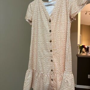 Elegant Cream Button-Down Dress